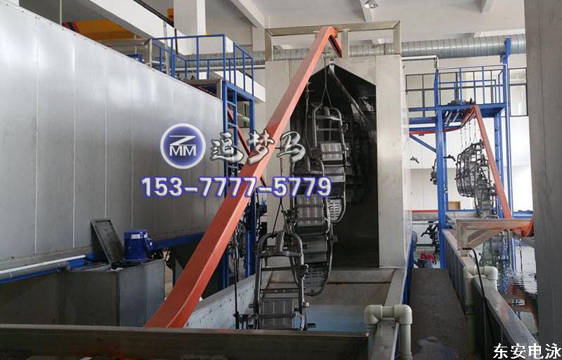 河北大城縣阜草摩托車架全自動電泳線